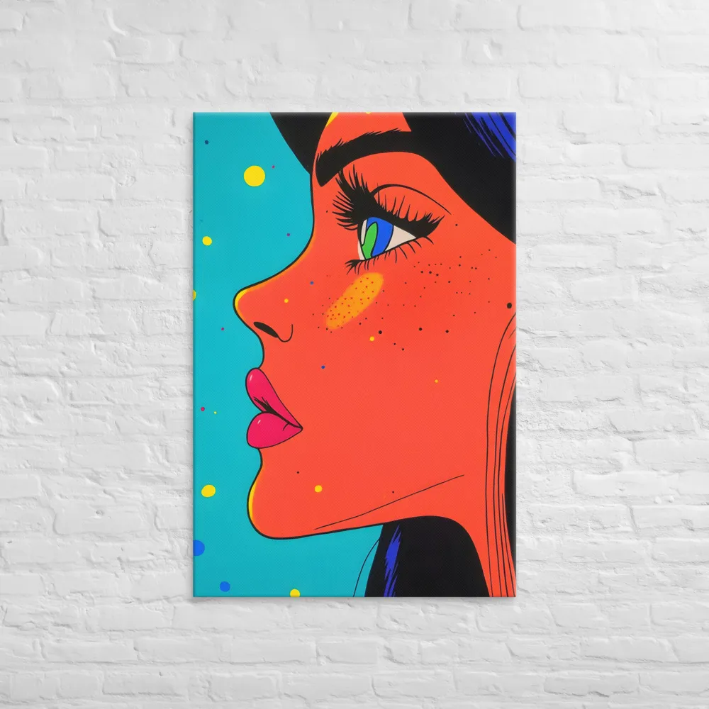 Vibrant Feminine Profile in Pop Art | Canvas | 32″×48″