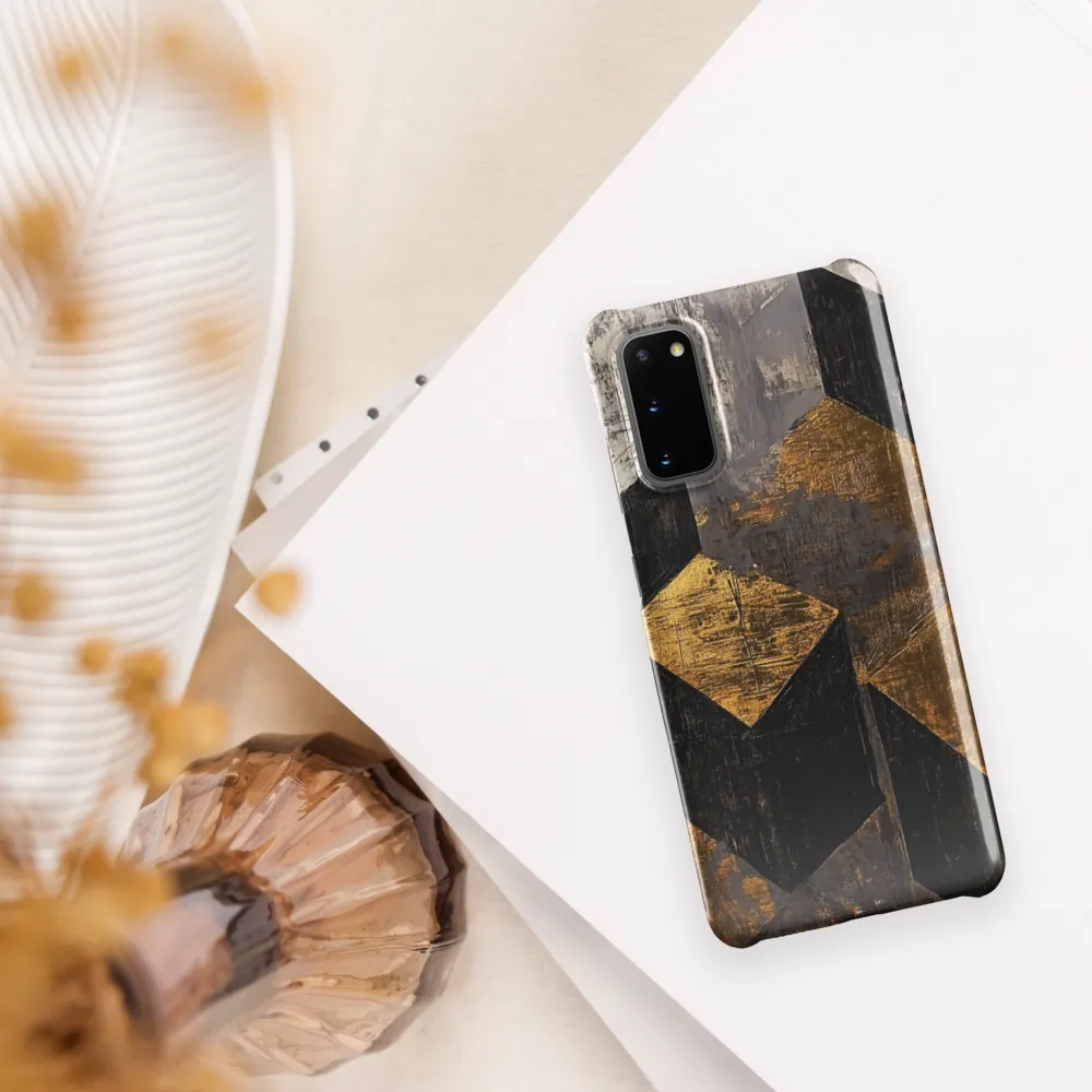 Geometric Harmony in Gold and Black | Phone Case |  S20 | Snap Case | Glossy