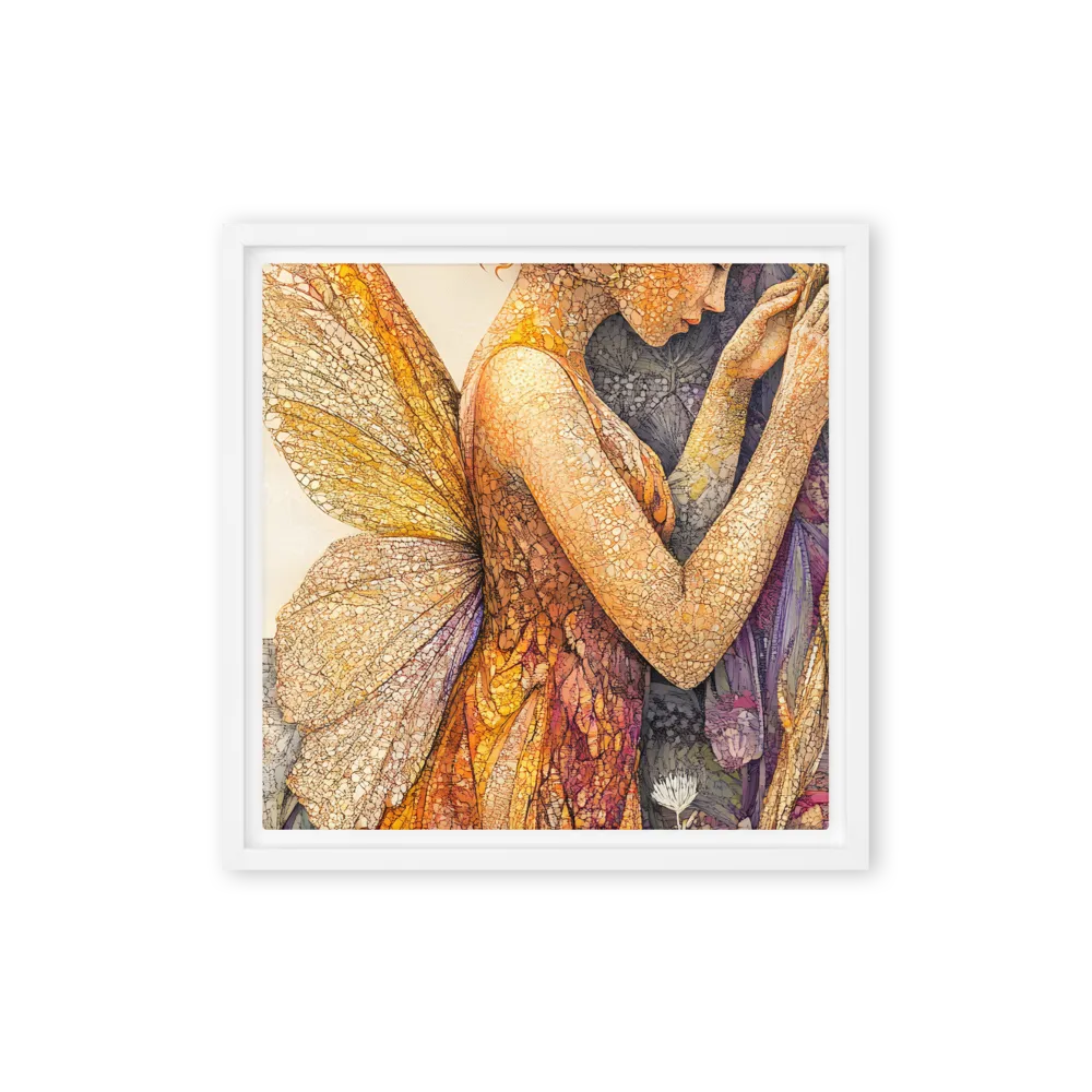 Whispers of the Frosted Meadow | Canvas with White Frame | 12″×12″