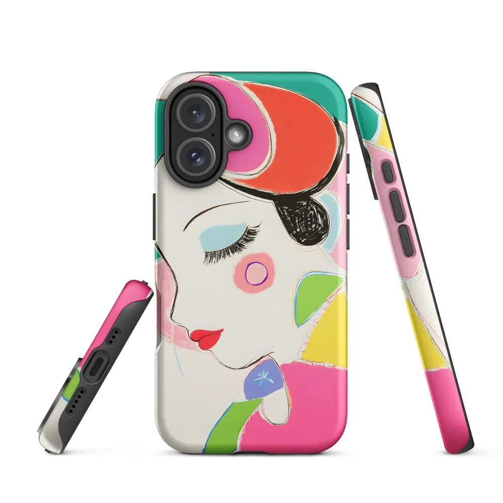 Whimsical Portrait in Colorful Abstraction | Phone Case