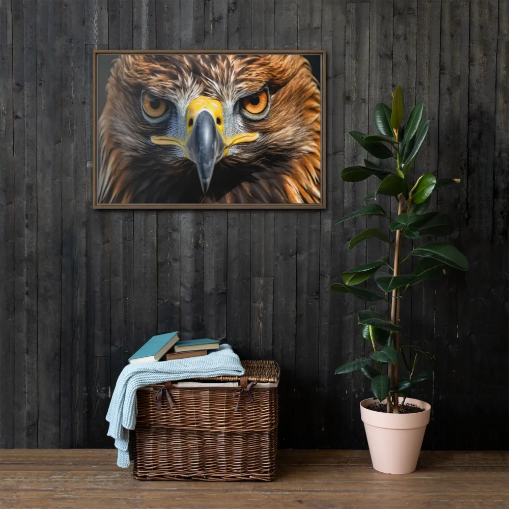 The Intensity of the Eagle | Canvas with Brown Frame | 24″×36″