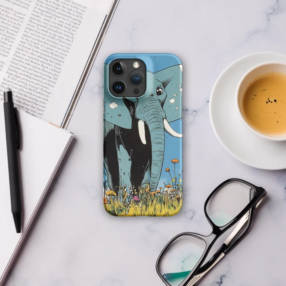 Whimsical Blue Elephant in Bloom