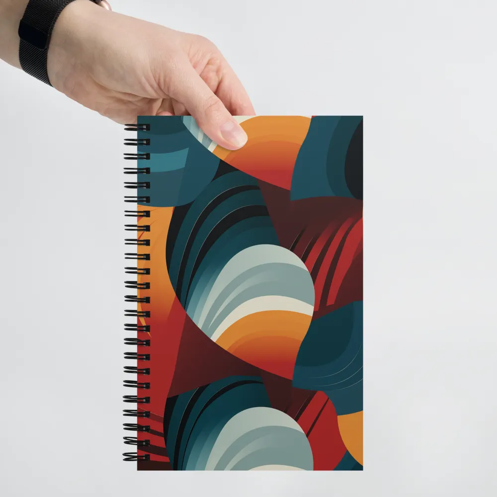 Dynamic Abstractions: A Dance of Forms and Colors | Spiral Notebook