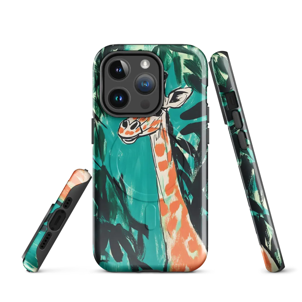 Curious Giraffe in Lush Greenery | Phone Case |  14 Pro | MagSafe® Tough Case | Glossy