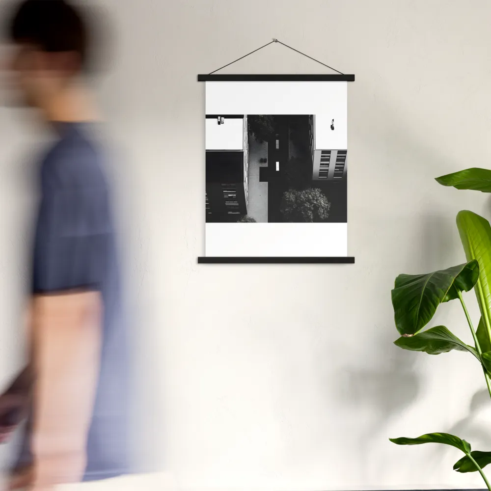 Urban Serenity from Above | Poster With Black Wood Hanger | 18″×24″