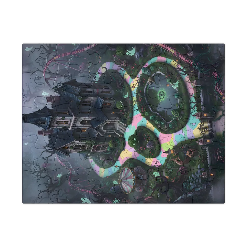 Haunted Manor Park 
 Jigsaw Puzzle in Tin Box