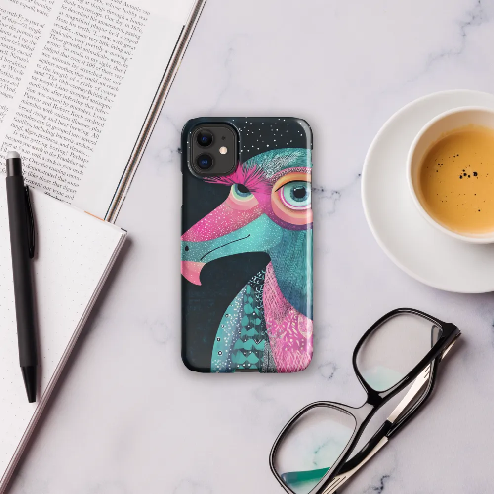 Layered Vulture Portrait in Teal and Magenta