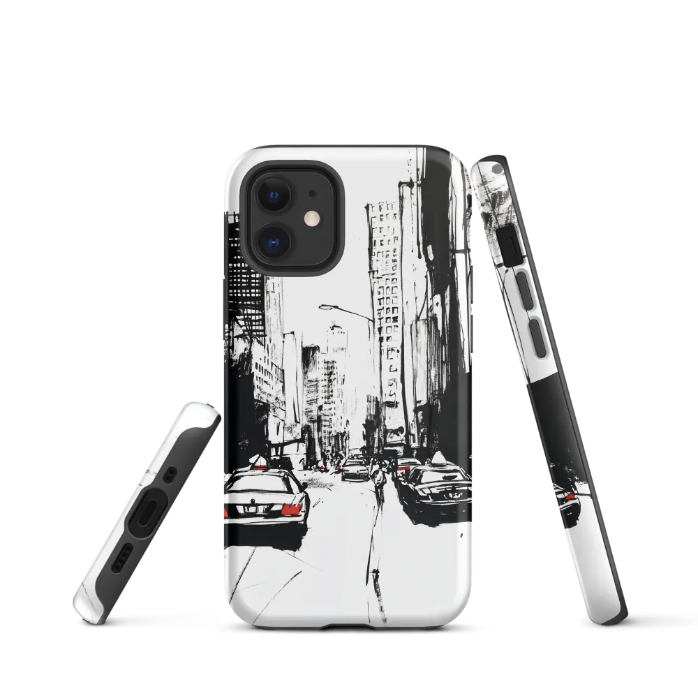 Urban Pulse: A Monochromatic Journey | Phone Case |  12 mini | Tough Case | Matte