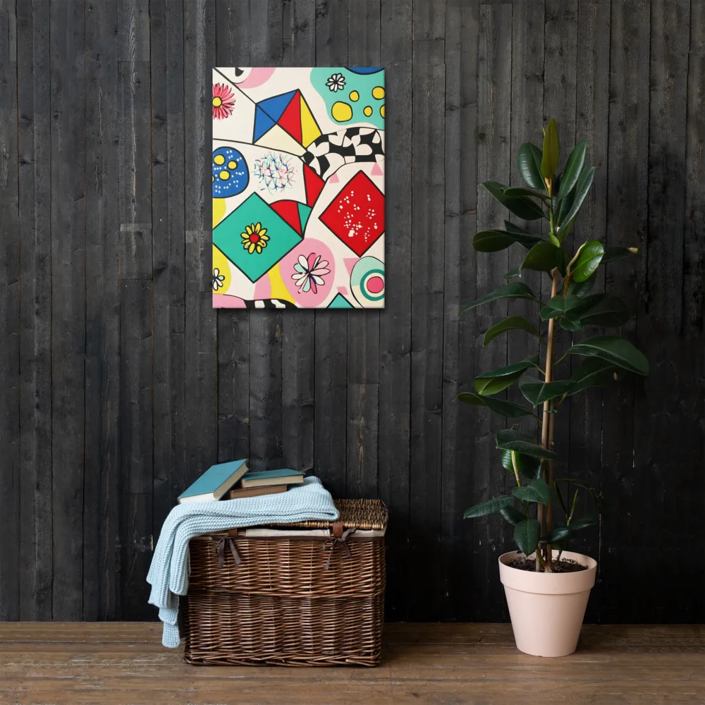 Joyful Geometry: A Playful Dance of Shapes and Colors | Thin Canvas | 20″×28″