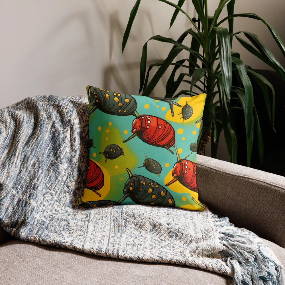 Whimsical Snails in Motion | Pillow Case | 18″×18″