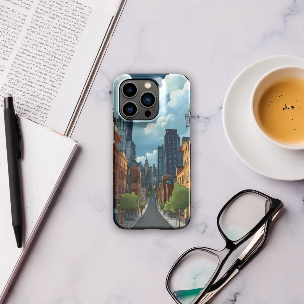 Urban Serenity: A Digital Cityscape | Phone Case |  14 Pro | Snap Case | Glossy