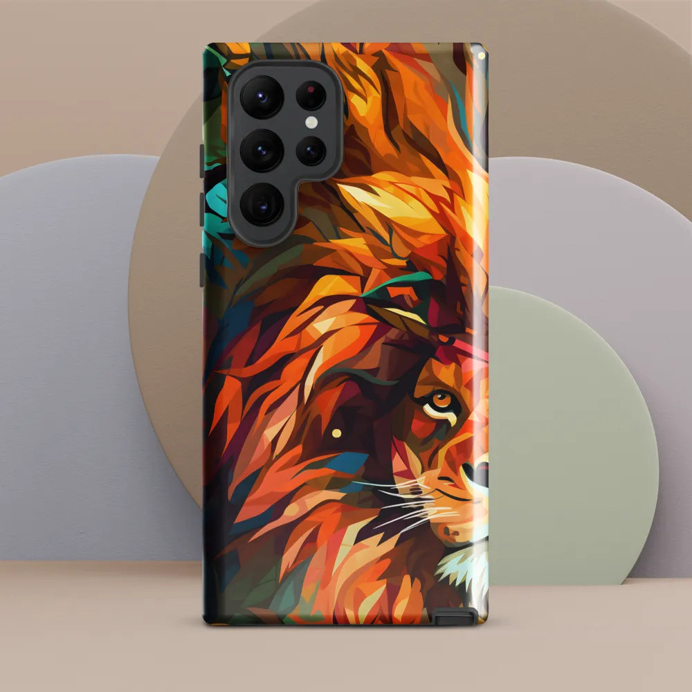Majestic Gaze: The Polygonal Lion