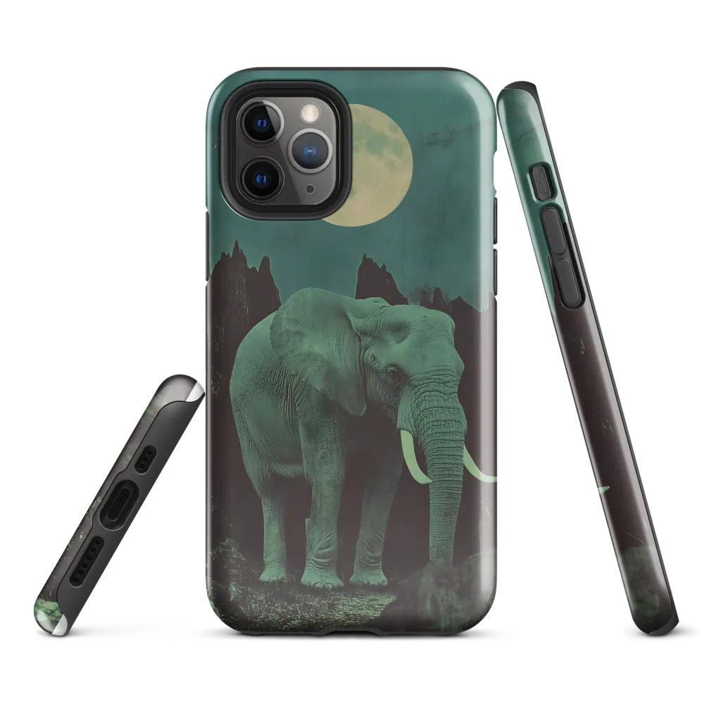 Ethereal Presence: Elephant Under a Full Moon
