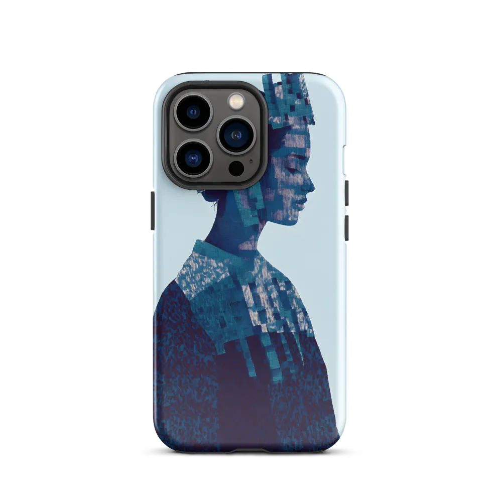 Digital Portrait in Abstract Blue
