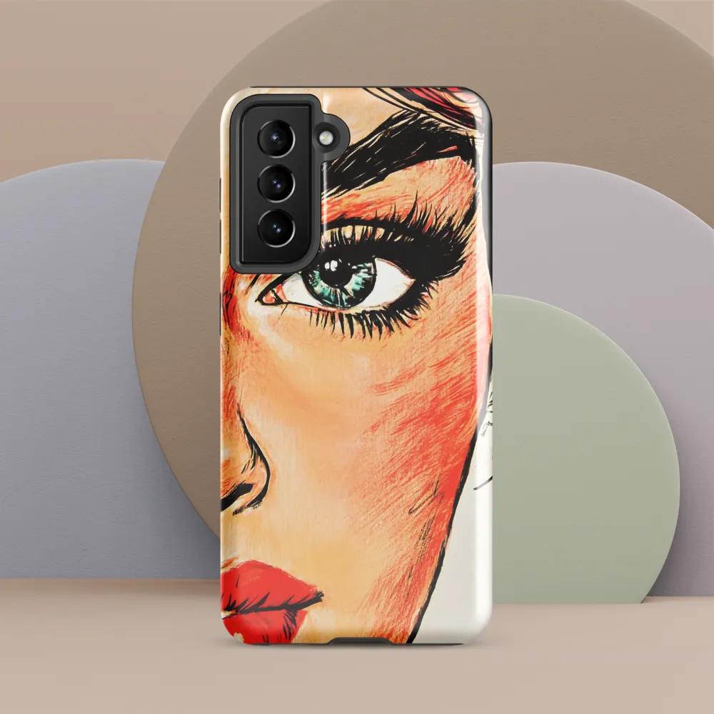 Turquoise Eye, Red Lip — Pop-Illustration Close-Up