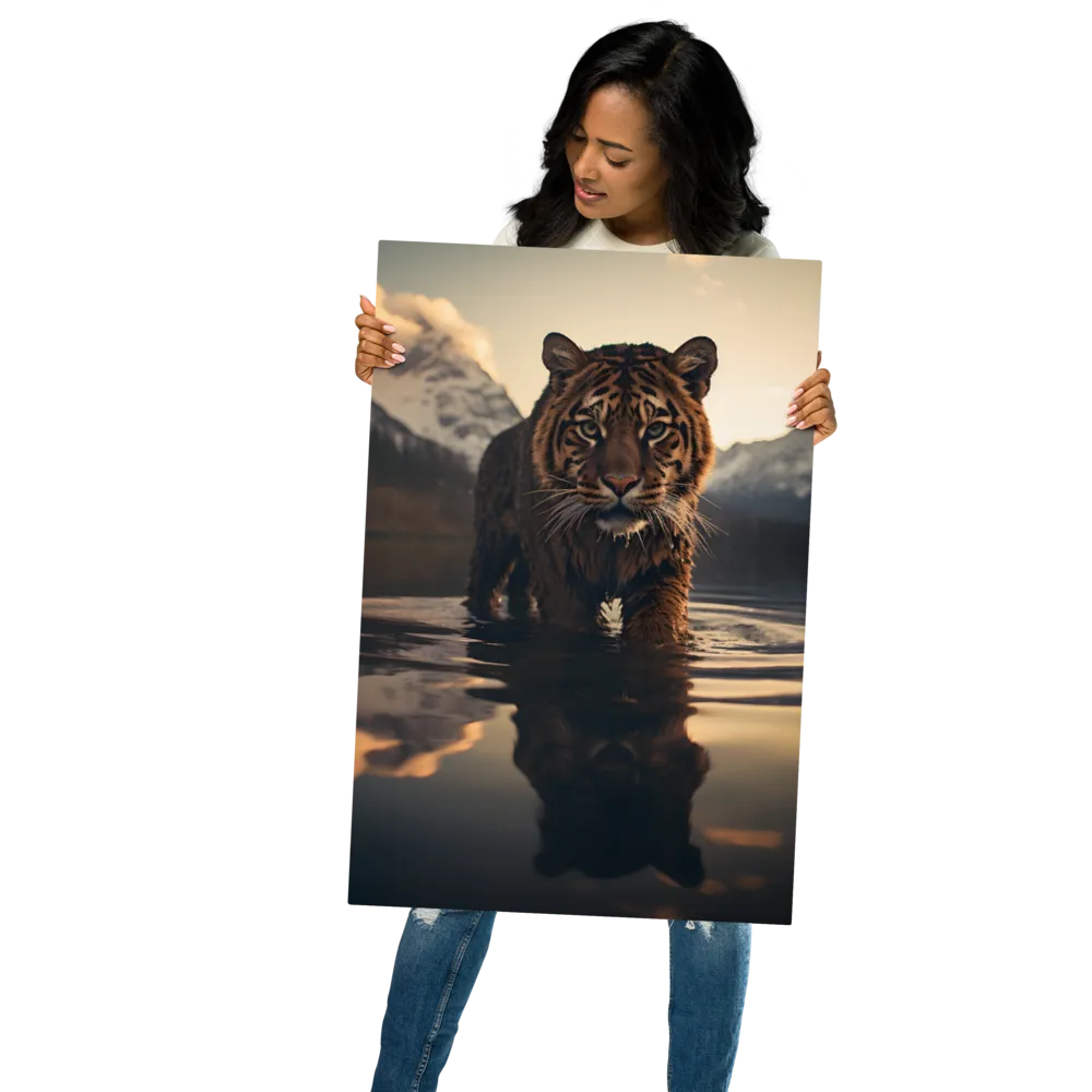 Majestic Reflection: The Tiger's Domain | Metal Print | 20″×30″