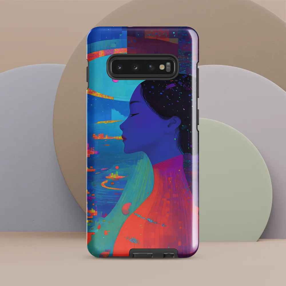 Serene Reflections in a Futuristic Dreamscape | Phone Case |  S10 Plus | Tough Case | Glossy