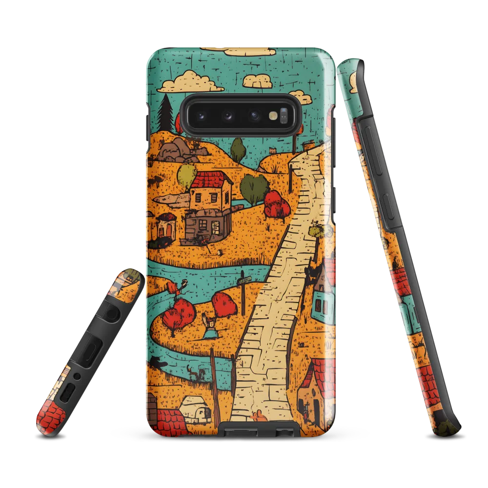 Whimsical Village Landscape | Phone Case |  S10 Plus | Tough Case | Glossy