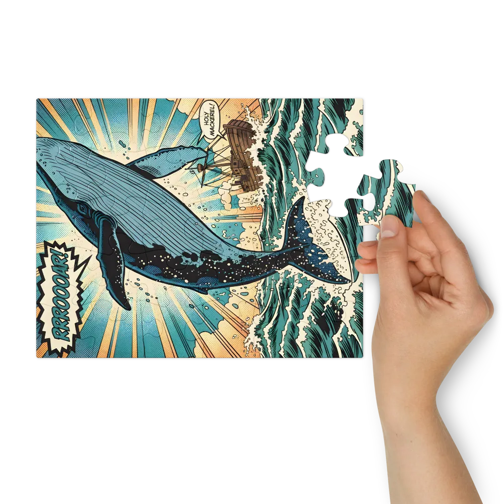 Leaping Whale 
 Jigsaw Puzzle in Tin Box