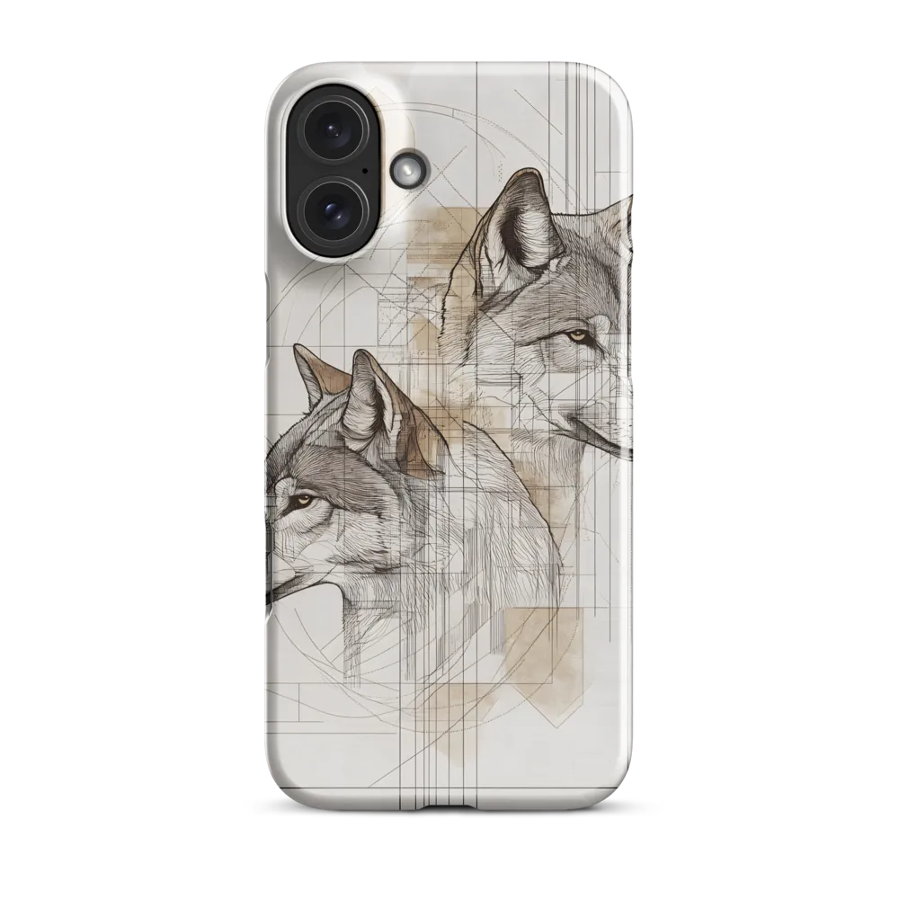 Geometric Harmony: The Essence of Wolves | Phone Case |  16 Plus | Snap Case | Glossy