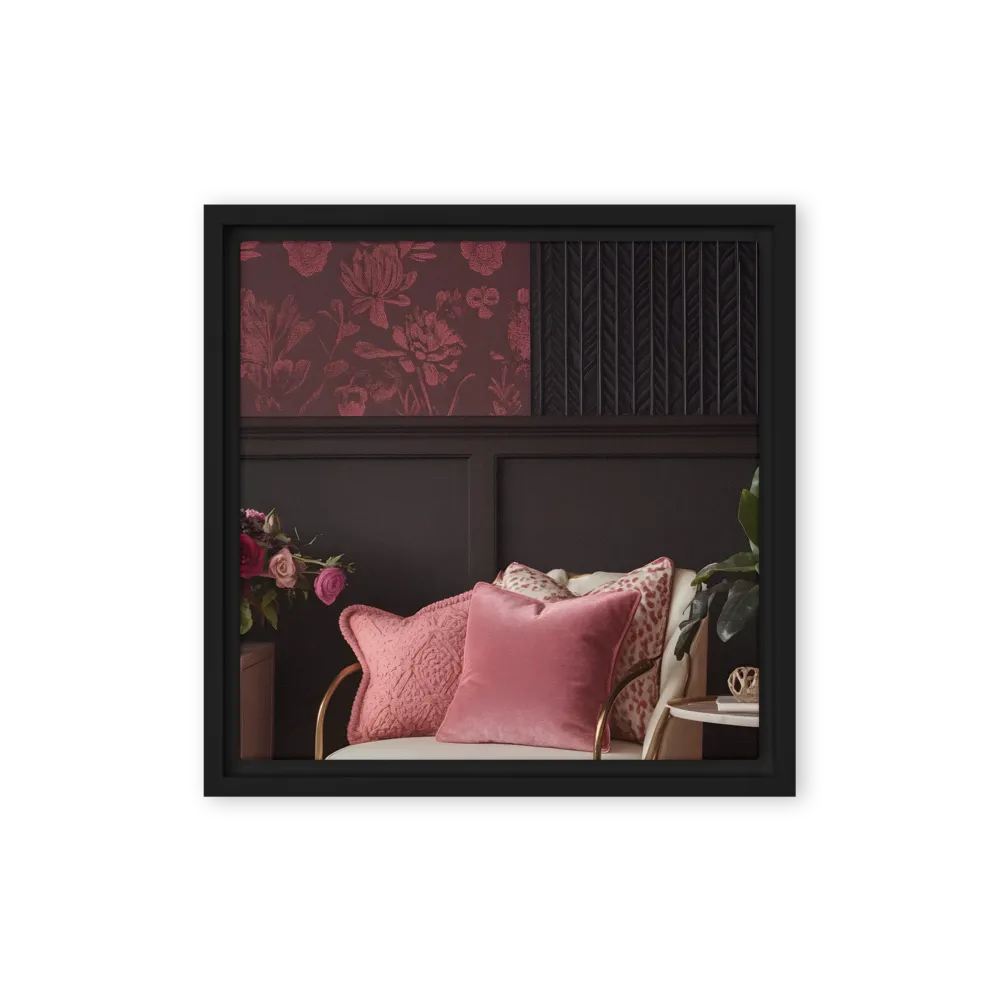 Elegance in Contrast: A Modern Interior Design | Canvas with Black Frame | 12″×12″