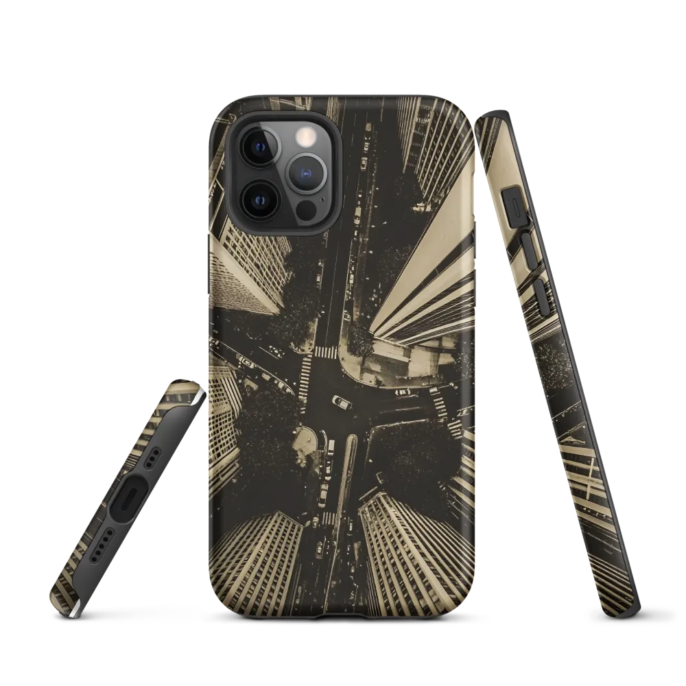 Urban Symphony: Aerial Perspective of City Life | Phone Case |  12 Pro | Tough Case | Matte
