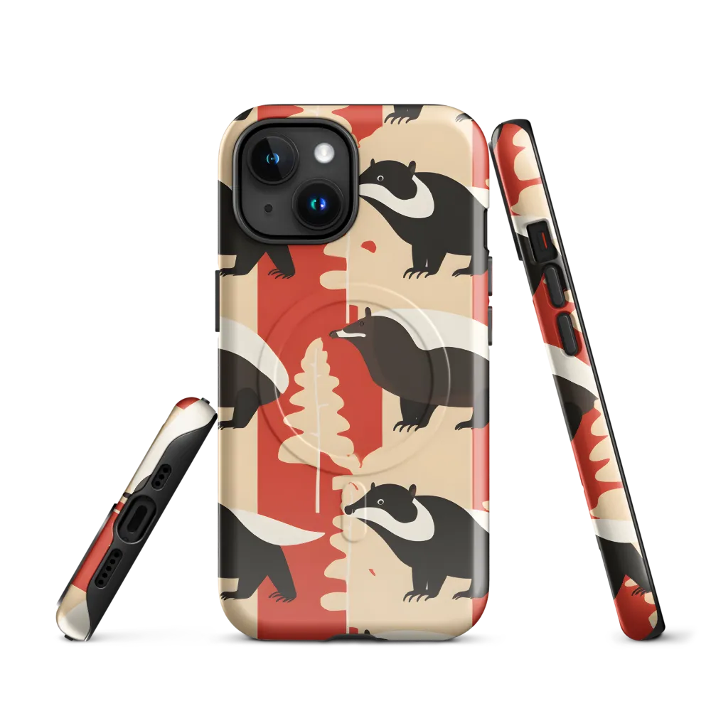 Wildlife Pattern: The Badger Tale | Phone Case |  15 | MagSafe® Tough Case | Glossy
