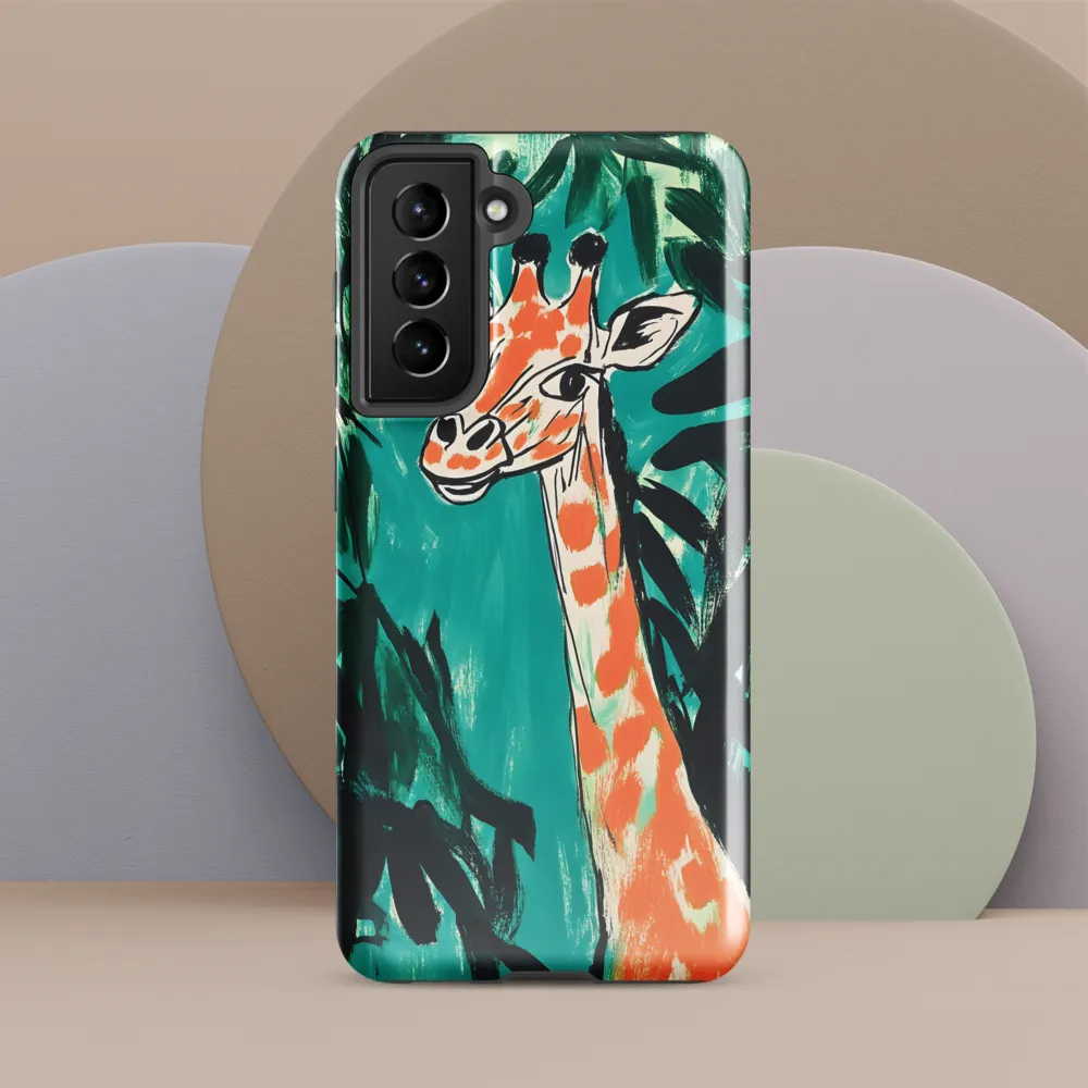 Curious Giraffe in Lush Greenery | Phone Case |  S21 | Tough Case | Glossy