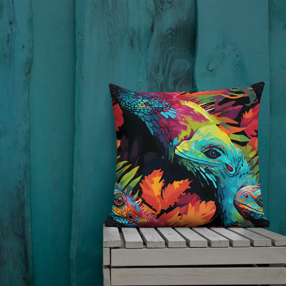 Vibrant Reptilian Harmony | Pillow & Pillow Case | Multiple Sizes