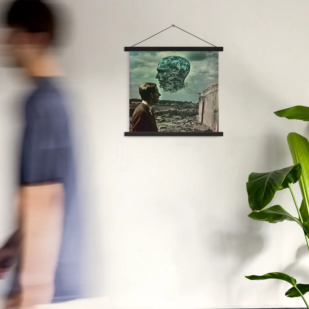 Ethereal Reflections: Identity in a Fragmented World | Poster With Black Wood Hanger | 18″×18″