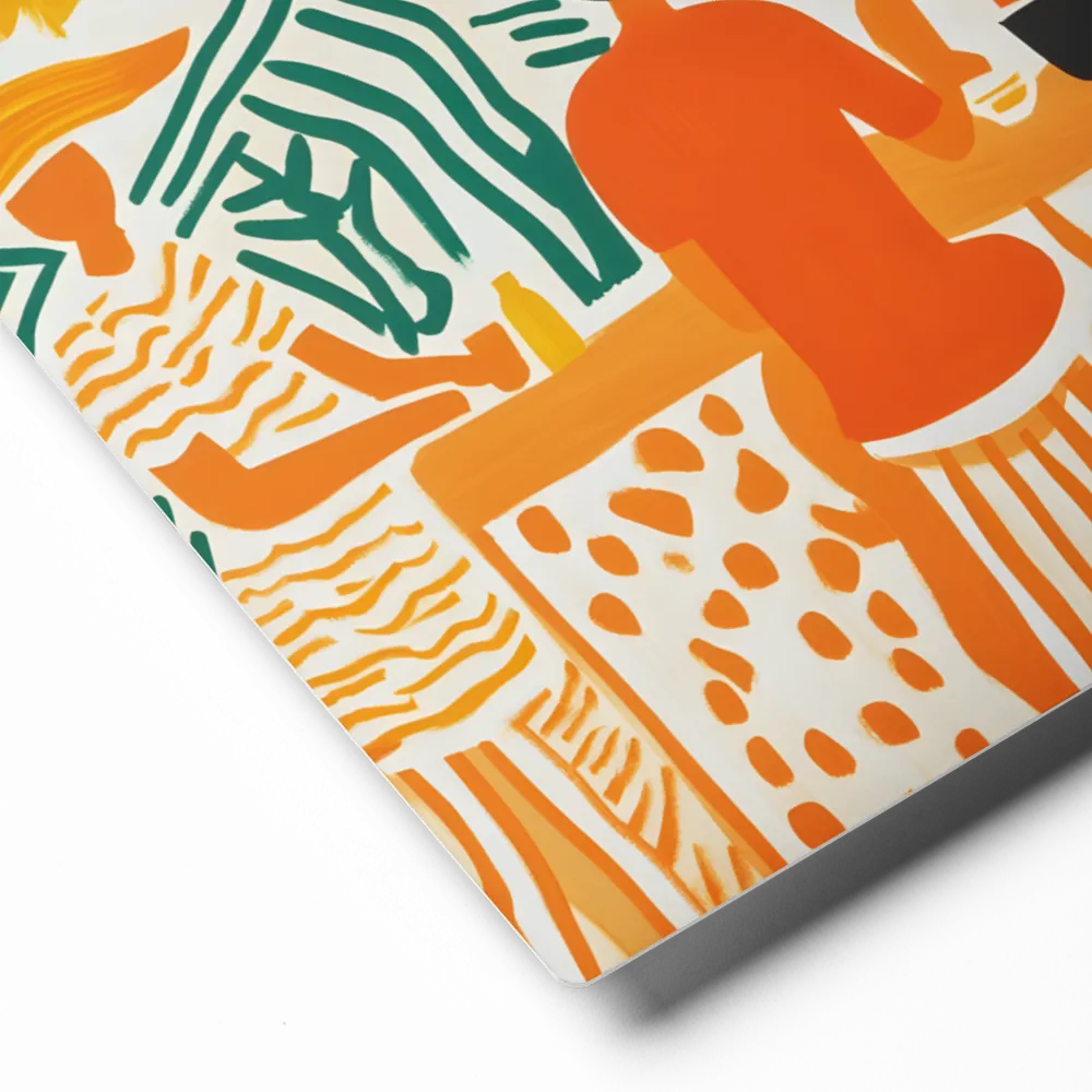 Summer Vibes: Café Conversations | Metal Print | 8″×10″