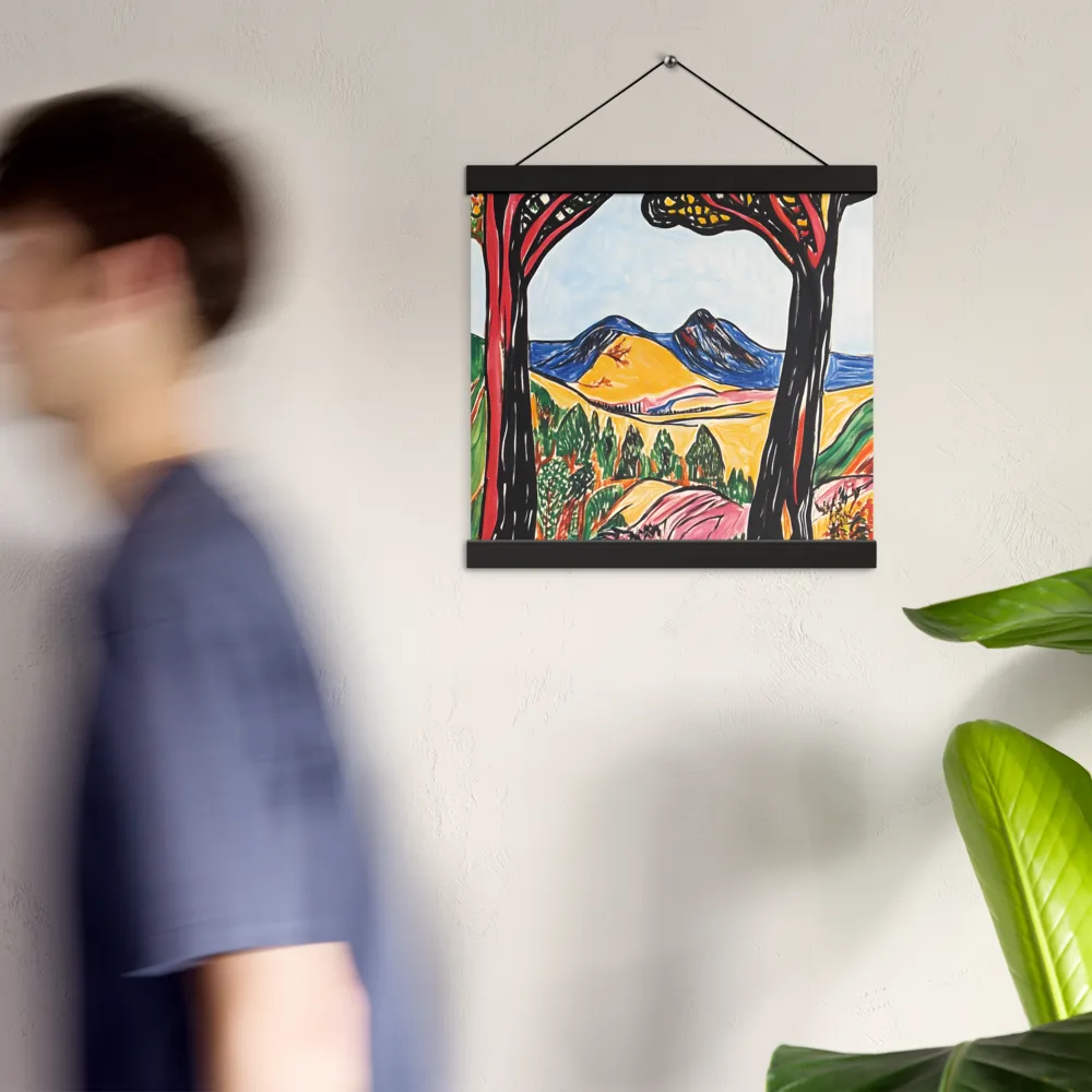 Vibrant Nature's Embrace | Poster With Black Wood Hanger | 12″×12″
