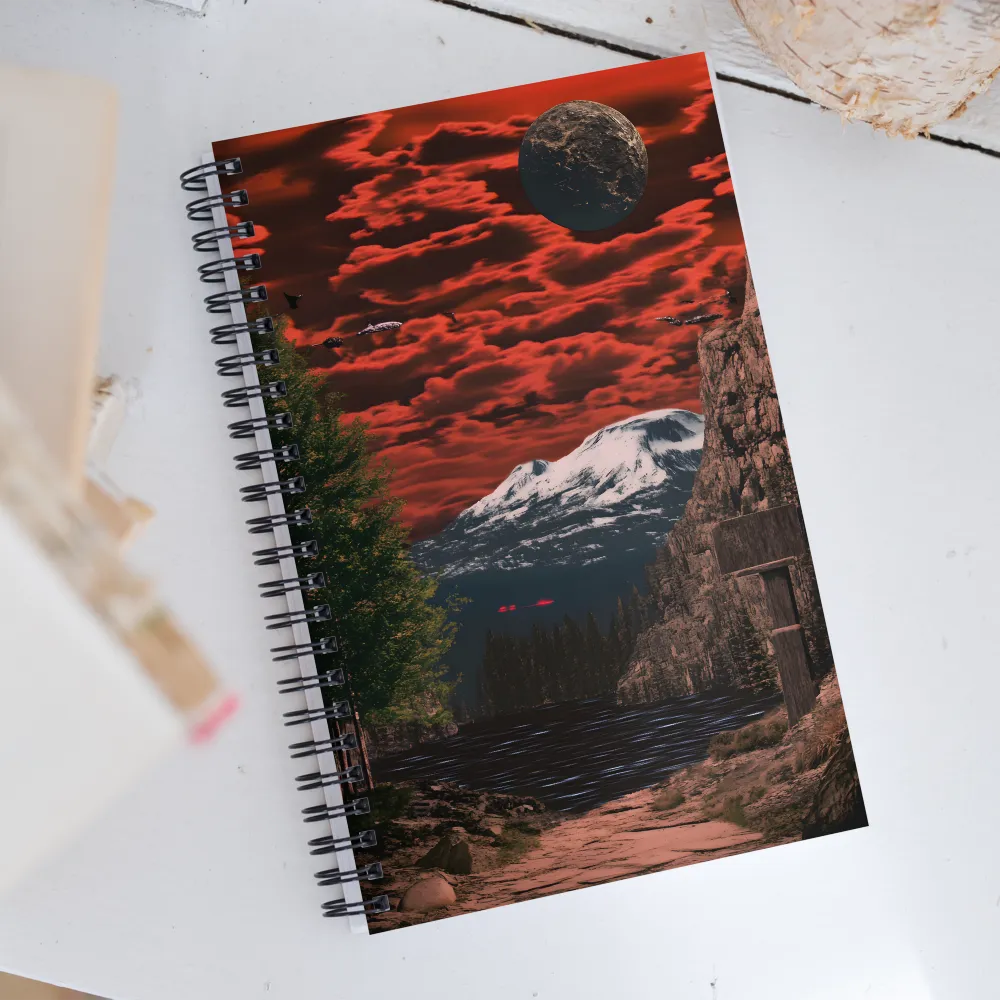 Mystical Reflections: A Surreal Landscape Adventure | Spiral Notebook