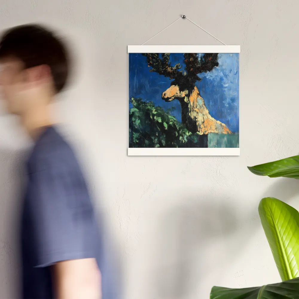 The Majestic Deer in Nature | Poster With White Wood Hanger | 12″×12″