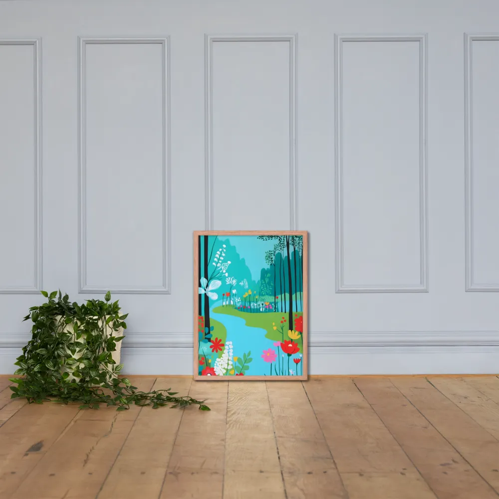 Whispers of Spring: A Colorful Retreat | Poster with Red oak Frame | 18″×24″