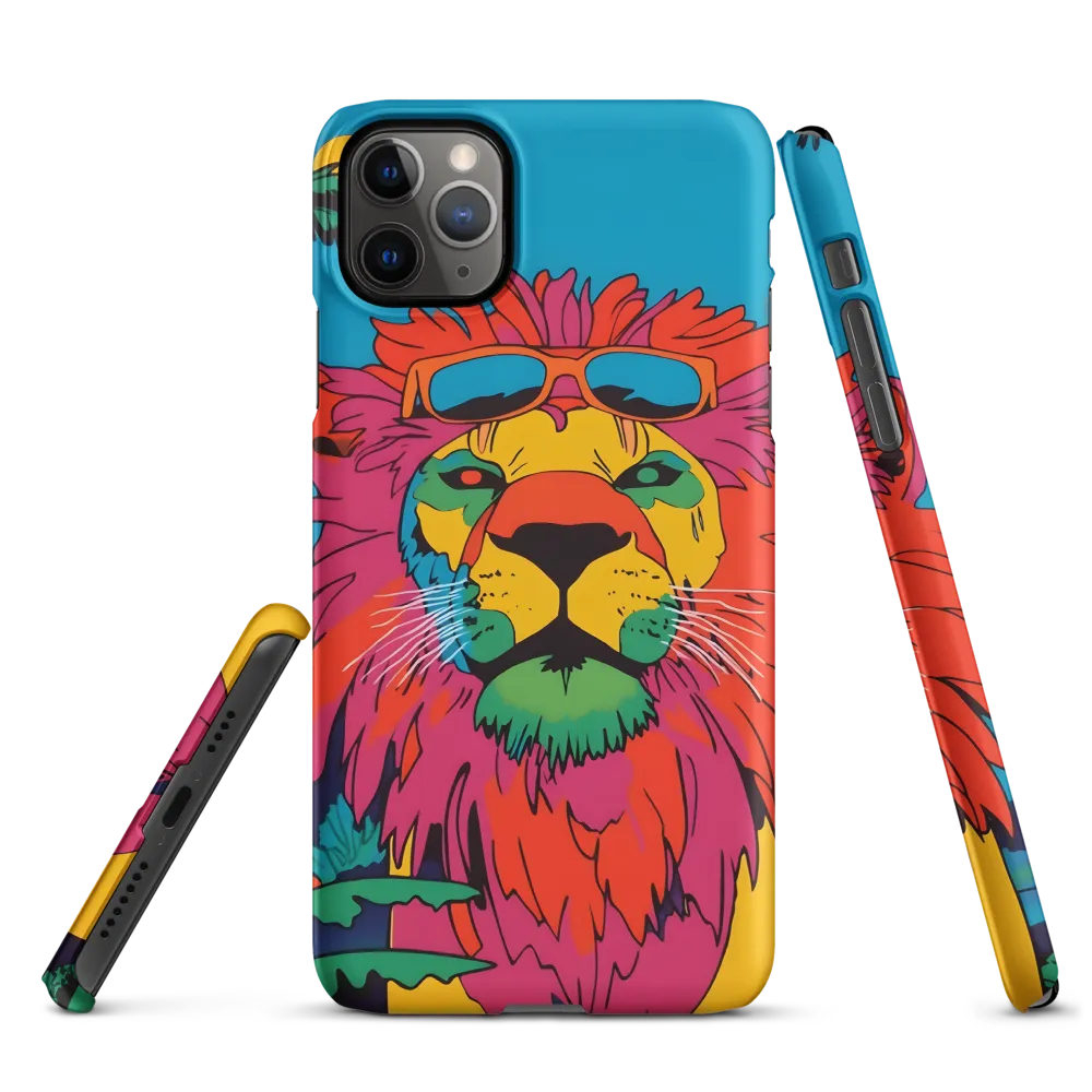 Lion with Sunglasses: A Vibrant Tropical Portrait