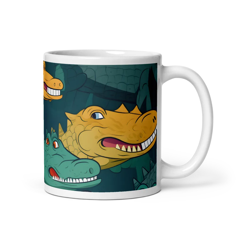 Cheerful Crocodilian Parade | Mug with White inside | 11 oz