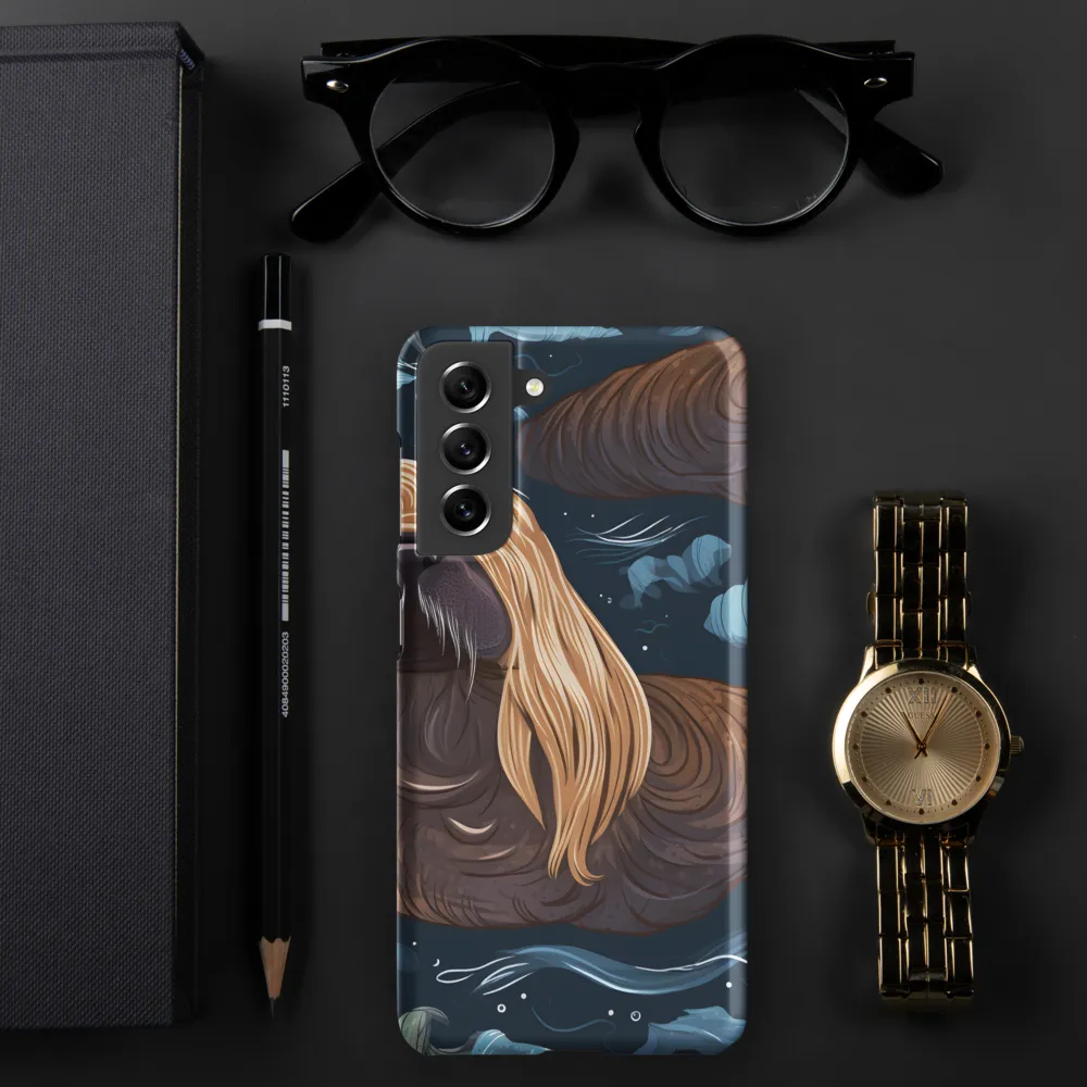 Whimsical Walruses in Deep Blue