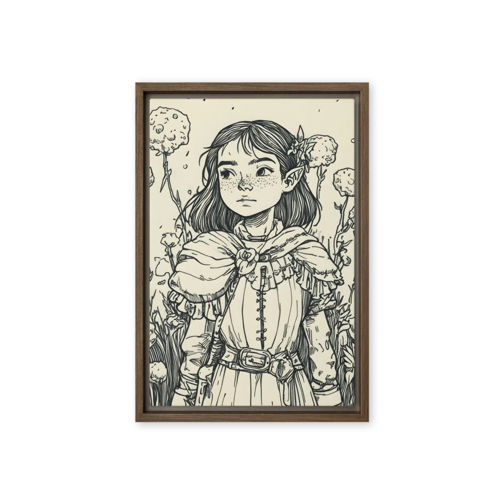 A Young Guardian of Nature | Canvas with Brown Frame | 12″×18″