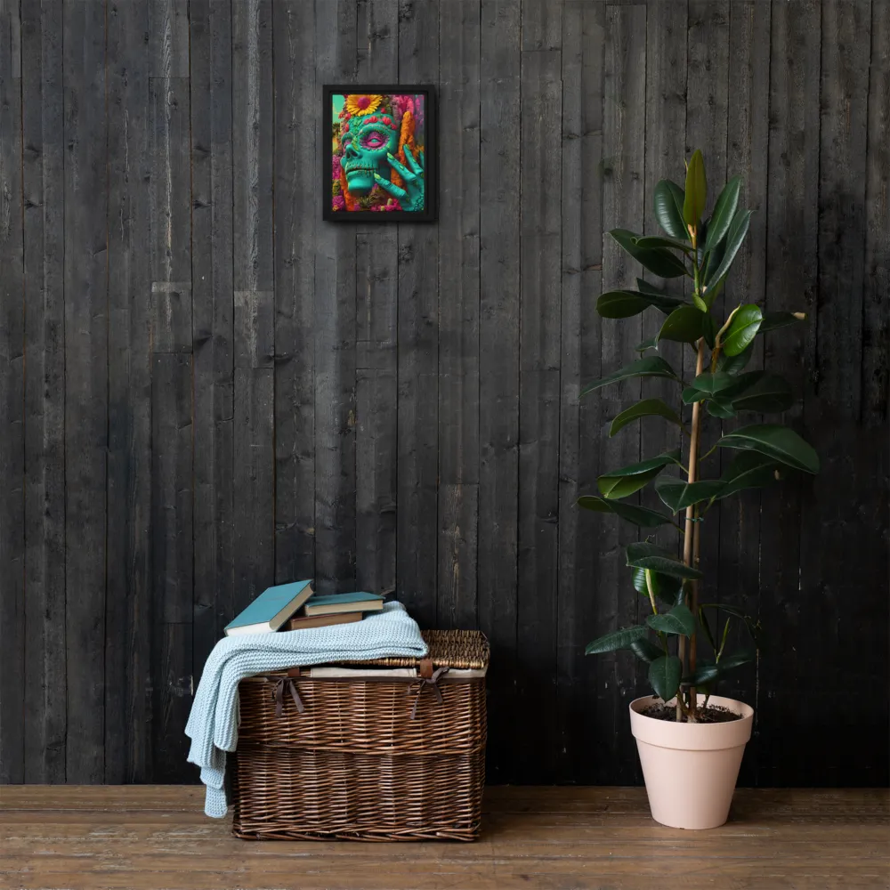Ethereal Skull Garden | Canvas with Black Frame | 8″×10″