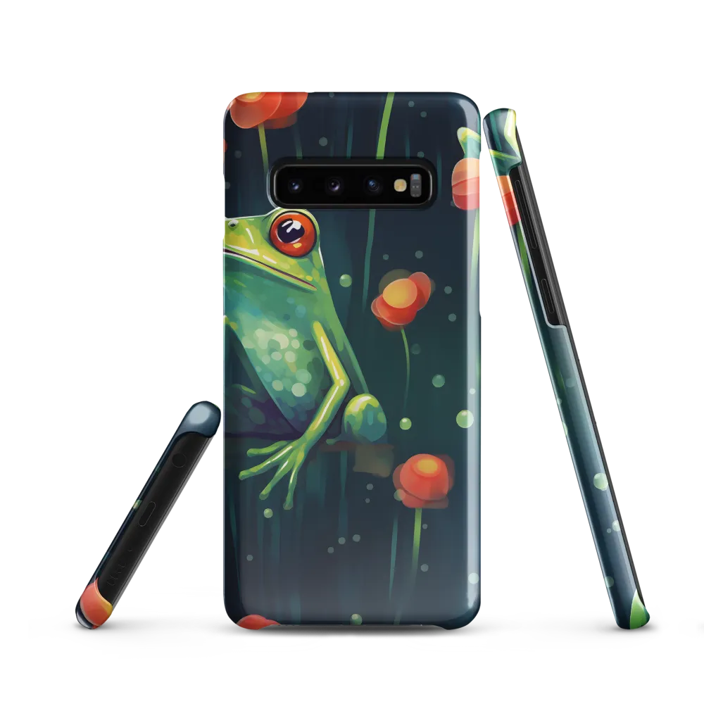 Playful Frogs in a Lush Pond