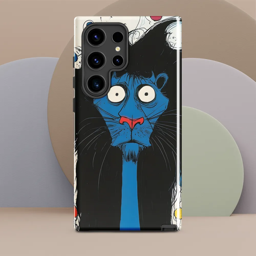 Whimsical Blue Lion