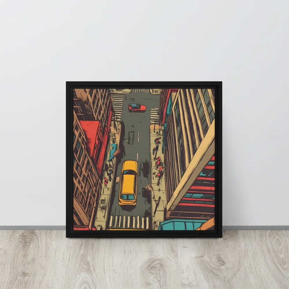 Urban Symphony | Canvas with Black Frame | 16″×16″