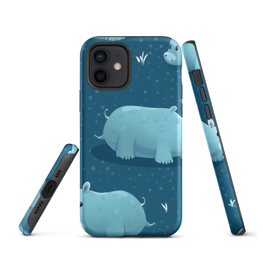 Whimsical Hippo Play | Phone Case |  12 | Tough Case | Matte