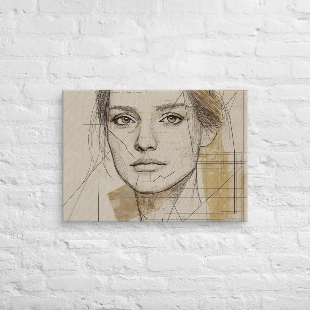Geometric Elegance: A Modern Portrait | Canvas | 20″×28″