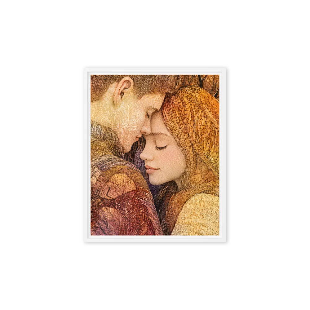 Embrace of Autumn | Canvas with White Frame | 8″×10″