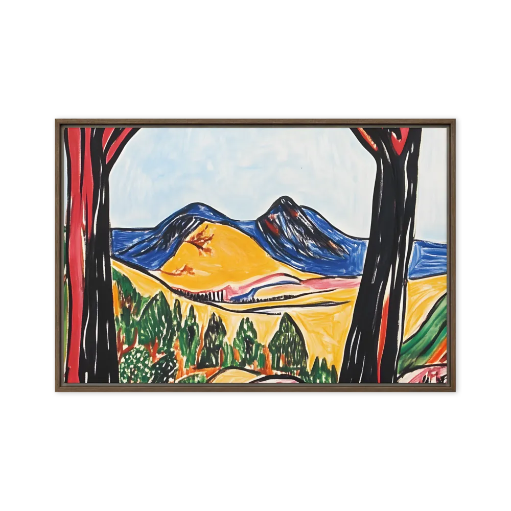Vibrant Nature's Embrace | Canvas with Brown Frame | 24″×36″