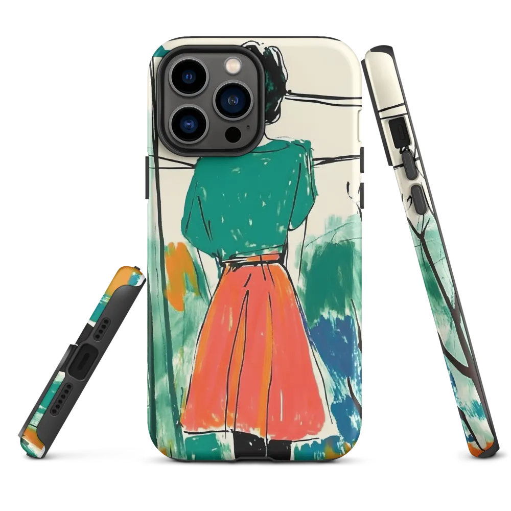 Figure in Teal and Coral