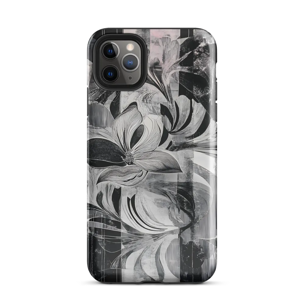 Floral Fusion in Monochrome | Phone Case |  11 Pro Max | Tough Case | Glossy