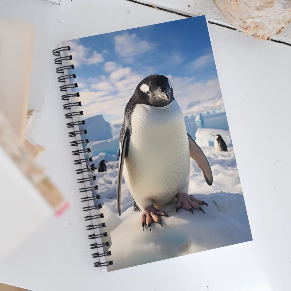 Solitary Majesty: Arctic Penguin on Ice | Spiral Notebook